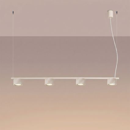 Suspension sur câble AURA 4xGX53/10W/230V crème