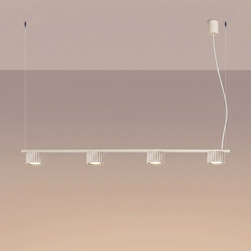 Suspension sur câble AURA 4xGX53/10W/230V crème