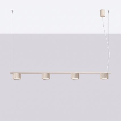 Suspension sur câble AURA 4xGX53/10W/230V crème