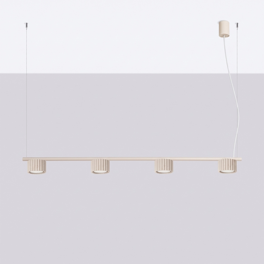 Suspension sur câble AURA 4xGX53/10W/230V crème