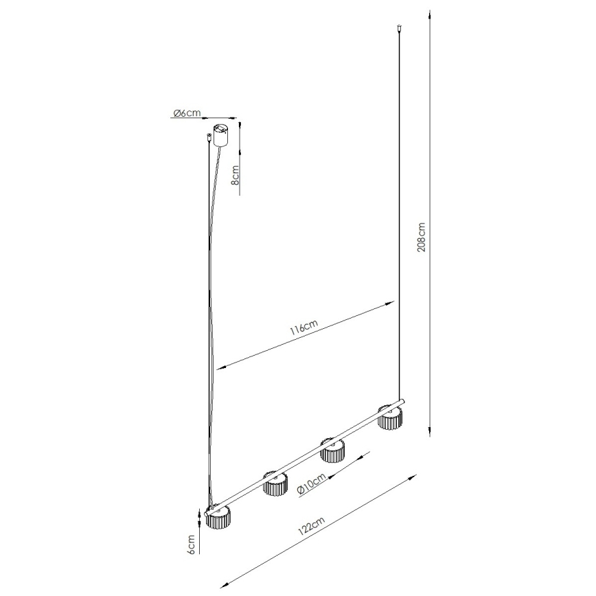 Suspension sur câble AURA 4xGX53/10W/230V crème