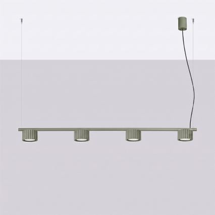 Suspension à câble AURA 4xGX53/10W/230V vert