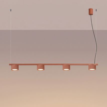 Suspension sur câble AURA 4xGX53/10W/230V rouge