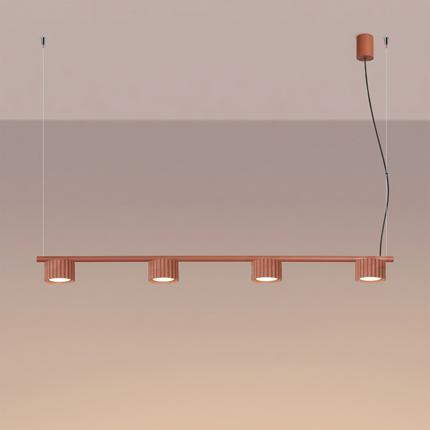Suspension sur câble AURA 4xGX53/10W/230V rouge