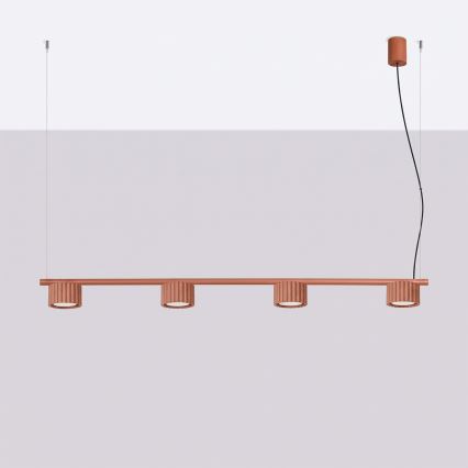 Suspension sur câble AURA 4xGX53/10W/230V rouge