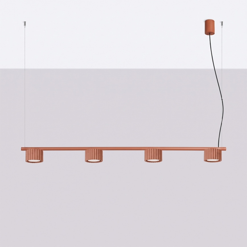 Suspension sur câble AURA 4xGX53/10W/230V rouge