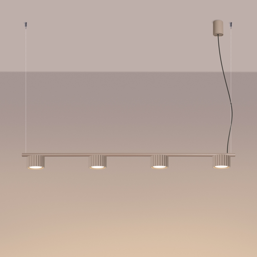 Suspension sur câble AURA, 4 culots GX53, 10 W, 230 V, taupe