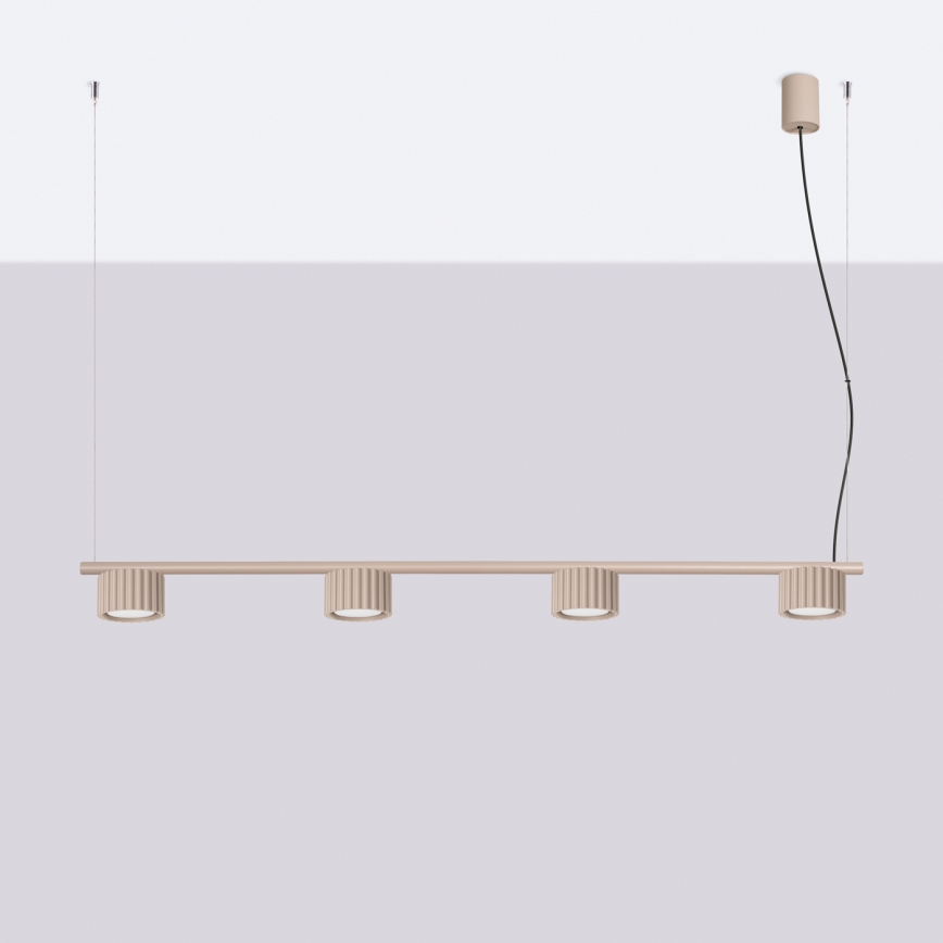 Suspension sur câble AURA, 4 culots GX53, 10 W, 230 V, taupe