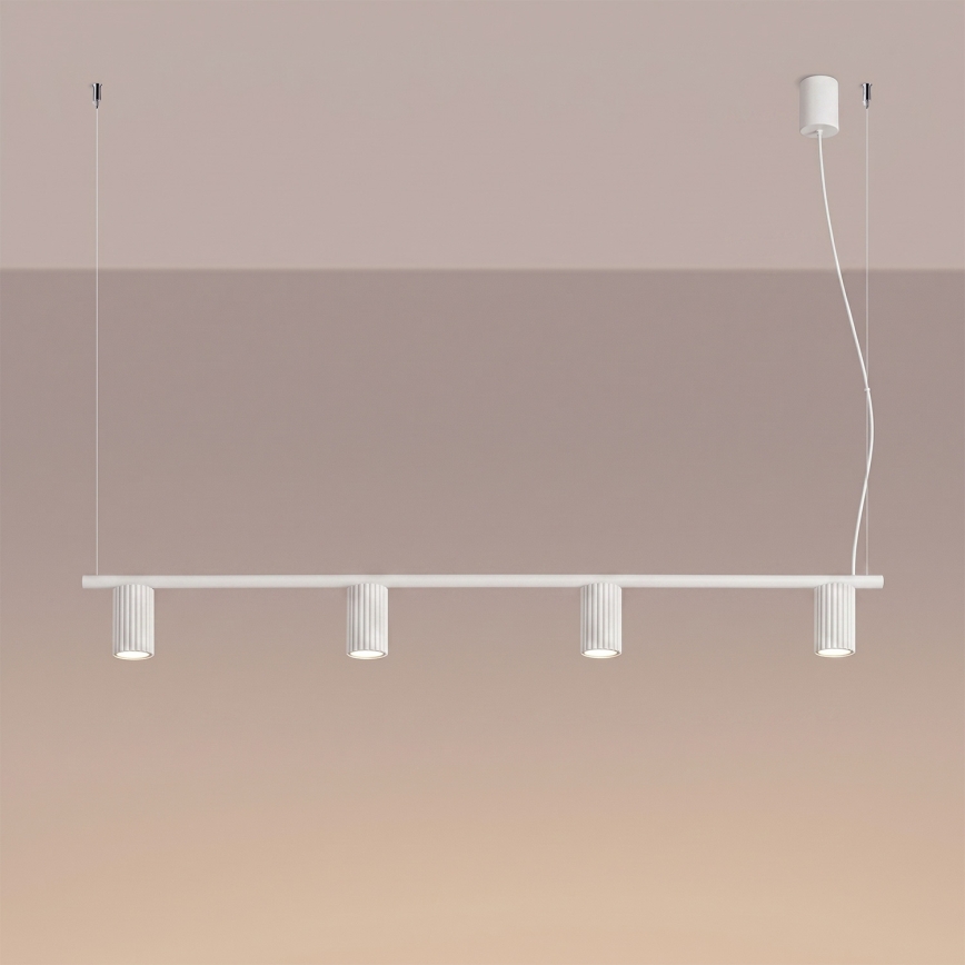 Suspension sur câble KARBON 4xGU10/10W/230V blanche