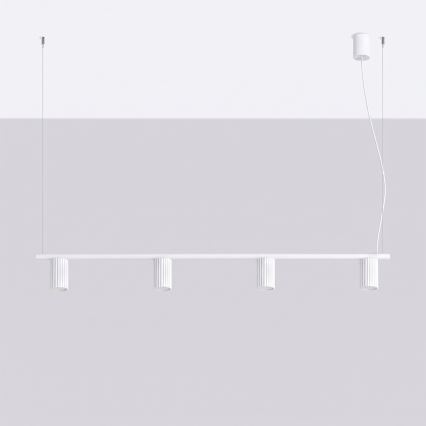 Suspension sur câble KARBON 4xGU10/10W/230V blanche