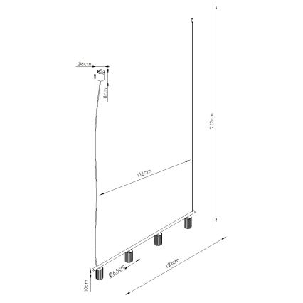 Suspension sur câble KARBON 4xGU10/10W/230V blanche