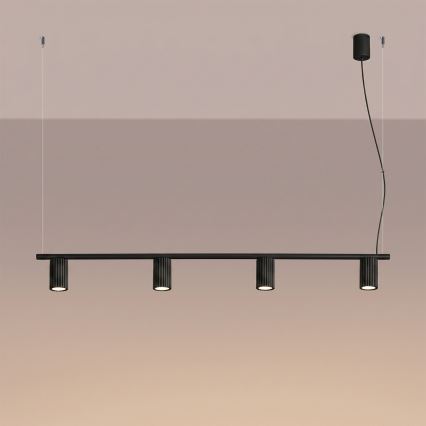 Suspension sur câble KARBON 4xGU10/10W/230V noir
