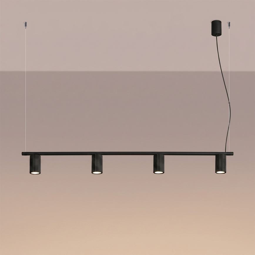Suspension sur câble KARBON 4xGU10/10W/230V noir