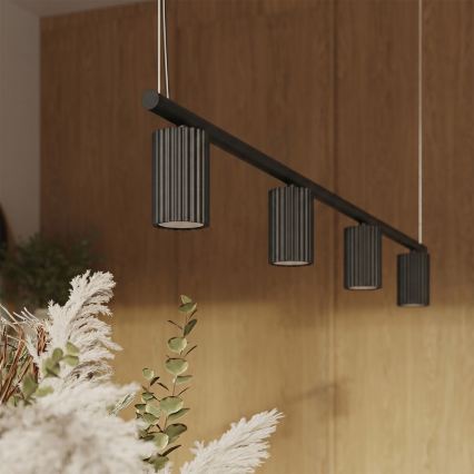 Suspension sur câble KARBON 4xGU10/10W/230V noir