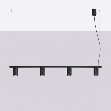 Suspension sur câble KARBON 4xGU10/10W/230V noir