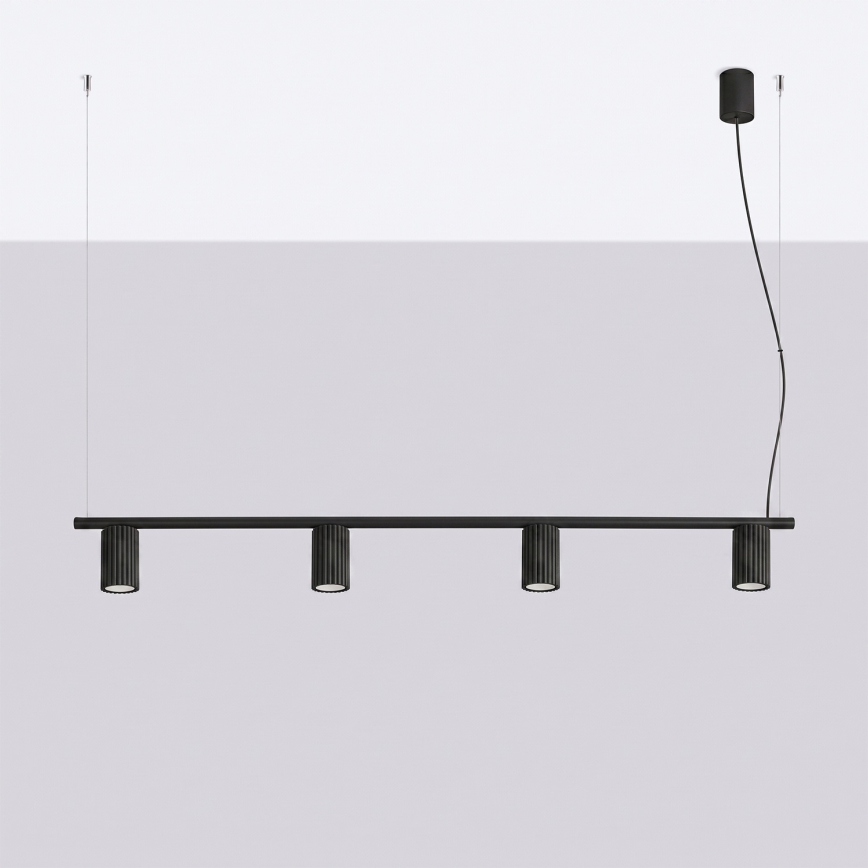Suspension sur câble KARBON 4xGU10/10W/230V noir