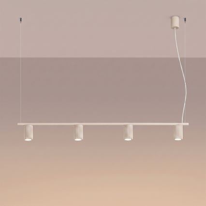 Suspension à câble KARBON 4xGU10/10W/230V crème
