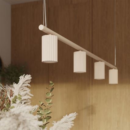 Suspension à câble KARBON 4xGU10/10W/230V crème