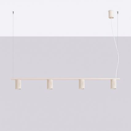 Suspension à câble KARBON 4xGU10/10W/230V crème