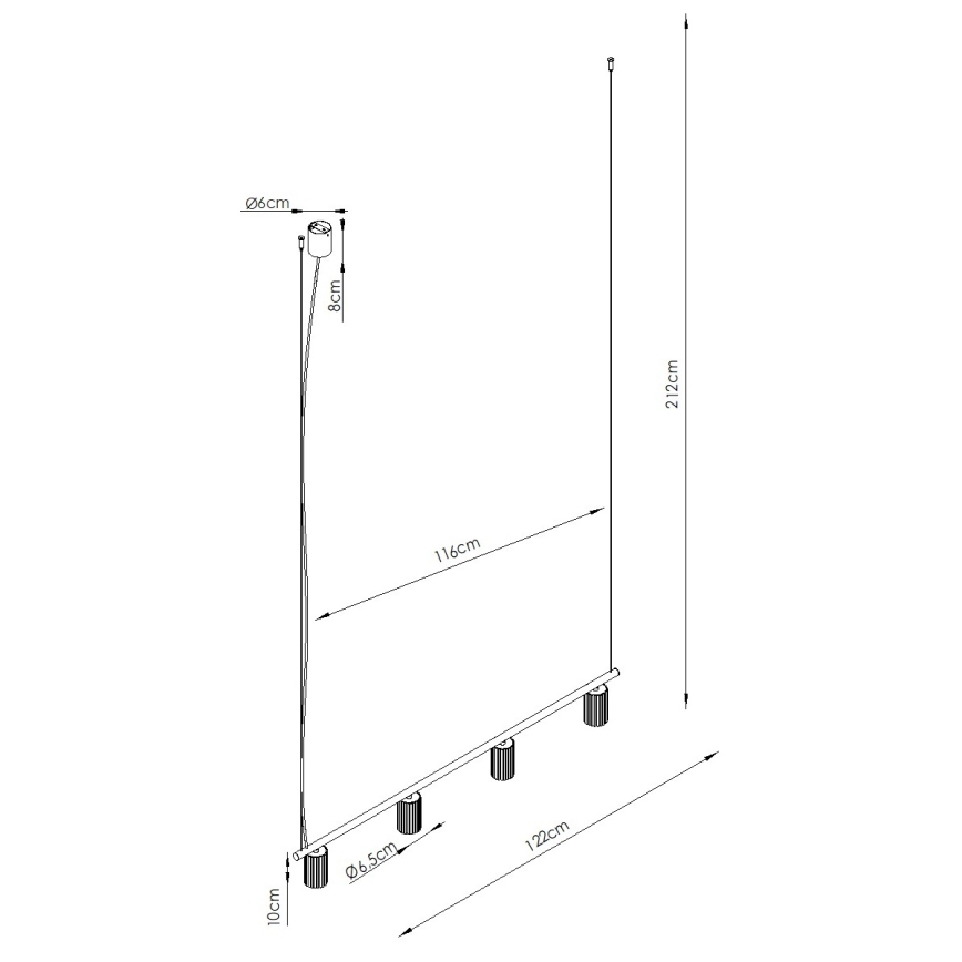 Suspension à câble KARBON 4xGU10/10W/230V crème