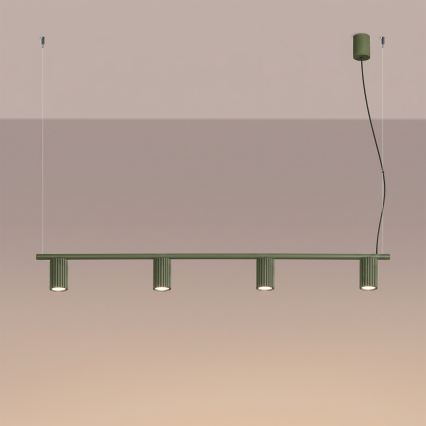 Suspension sur câble KARBON 4xGU10/10W/230V verte