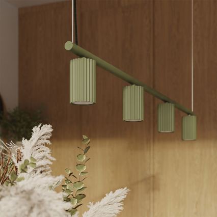Suspension sur câble KARBON 4xGU10/10W/230V verte