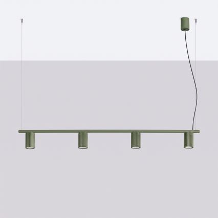 Suspension sur câble KARBON 4xGU10/10W/230V verte