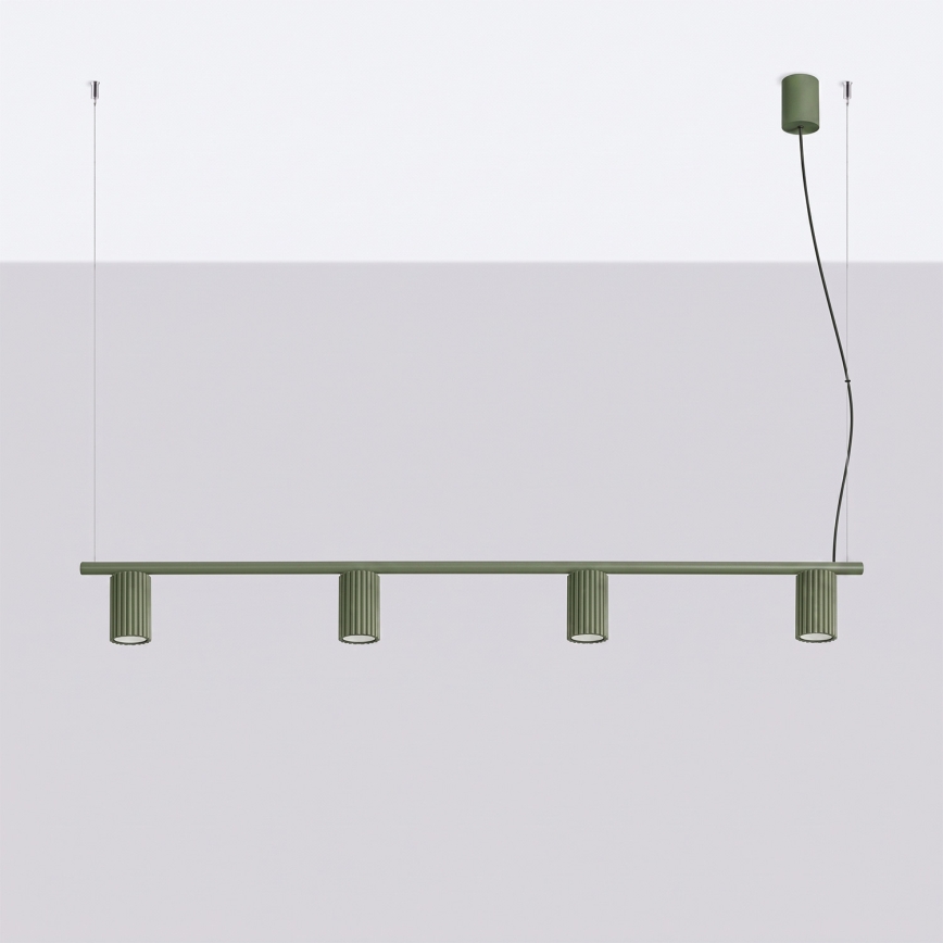 Suspension sur câble KARBON 4xGU10/10W/230V verte