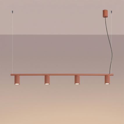 Suspension sur câble KARBON 4xGU10/10W/230V orange