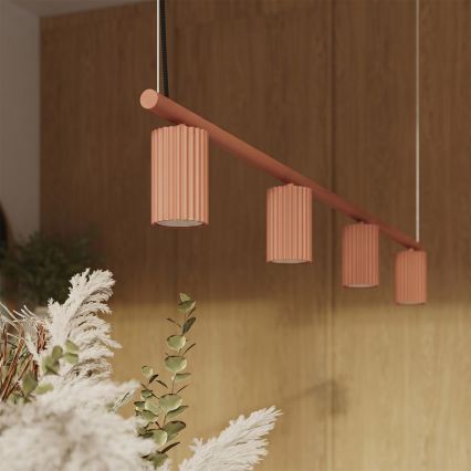 Suspension sur câble KARBON 4xGU10/10W/230V orange