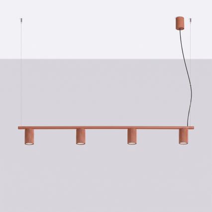Suspension sur câble KARBON 4xGU10/10W/230V orange