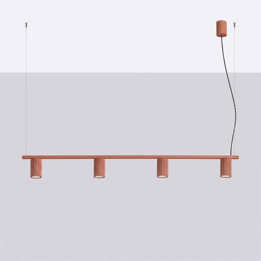 Suspension sur câble KARBON 4xGU10/10W/230V orange