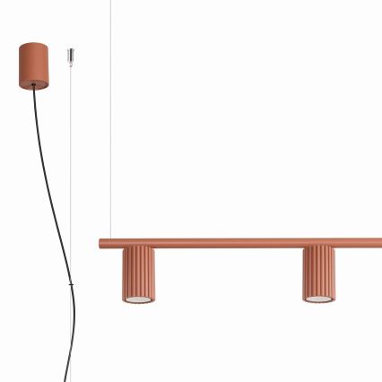 Suspension sur câble KARBON 4xGU10/10W/230V orange