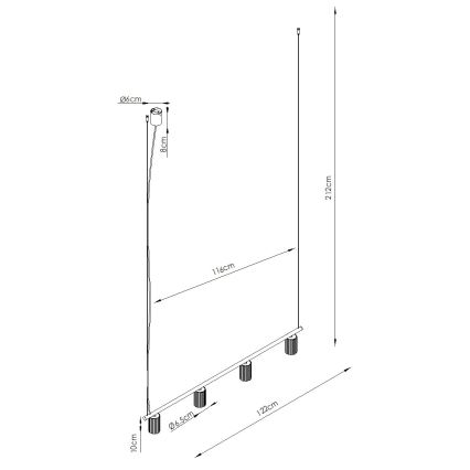 Suspension sur câble KARBON 4xGU10/10W/230V orange