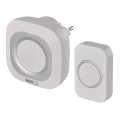 Sonnette sans fil à brancher 230V + 1xCR2032 IP44 blanc
