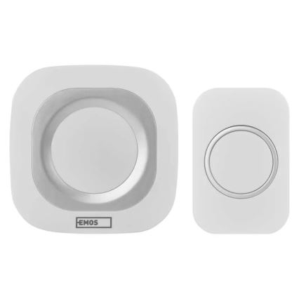 Sonnette sans fil à brancher 230V + 1xCR2032 IP44 blanc