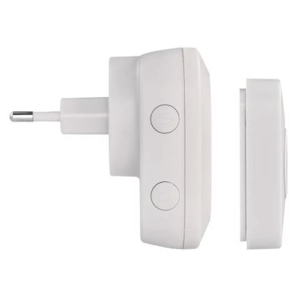 Sonnette sans fil à brancher 230V + 1xCR2032 IP44 blanc