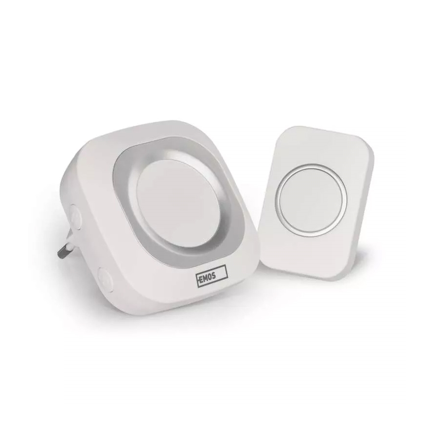 Sonnette sans fil à brancher 230V + 1xCR2032 IP44 blanc