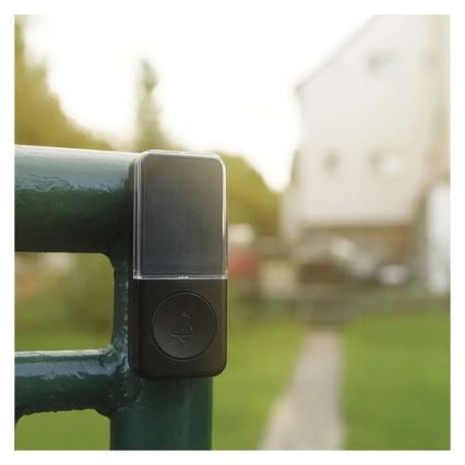 Sonnette sans fil à brancher sur prise 230 V + 1x CR2032, noire