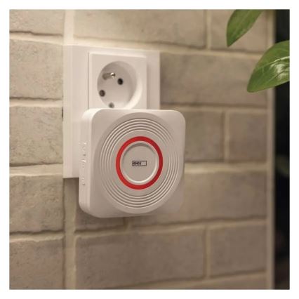 Sonnette sans fil à brancher sur prise GoSmart 230V + 1xCR2032 blanche Wi-Fi