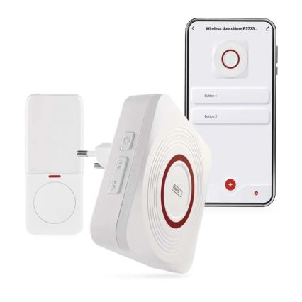 Sonnette sans fil à brancher sur prise GoSmart 230V + 1xCR2032 blanche Wi-Fi