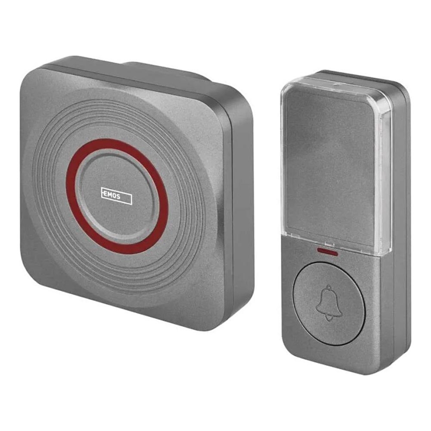 Sonnette sans fil à brancher sur prise GoSmart 230V + 1xCR2032 gris Wi-Fi