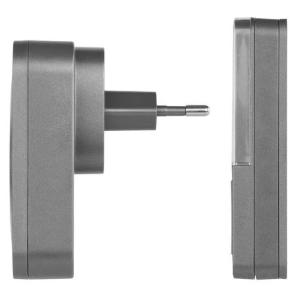 Sonnette sans fil à brancher sur prise GoSmart 230V + 1xCR2032 gris Wi-Fi