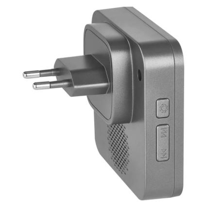 Sonnette sans fil à brancher sur prise GoSmart 230V + 1xCR2032 gris Wi-Fi