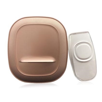 Sonnette sans fil à piles sur prise 1L62G doré IP44