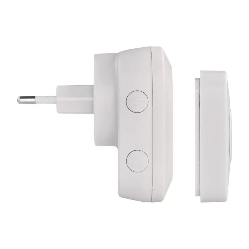 Sonnette sans fil sur prise 230V IP44 blanche