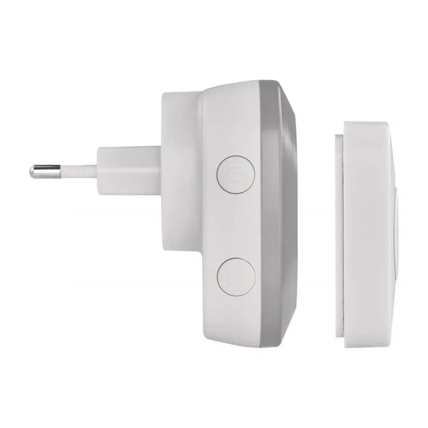 Sonnette sans fil sur prise 230V IP44 grise