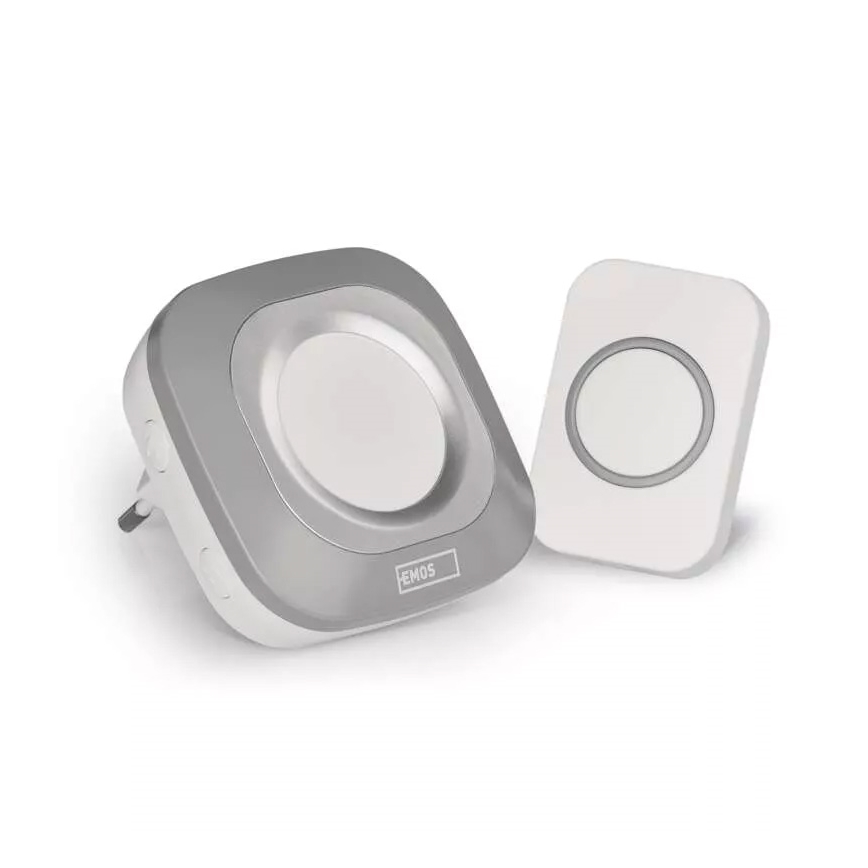 Sonnette sans fil sur prise 230V IP44 grise