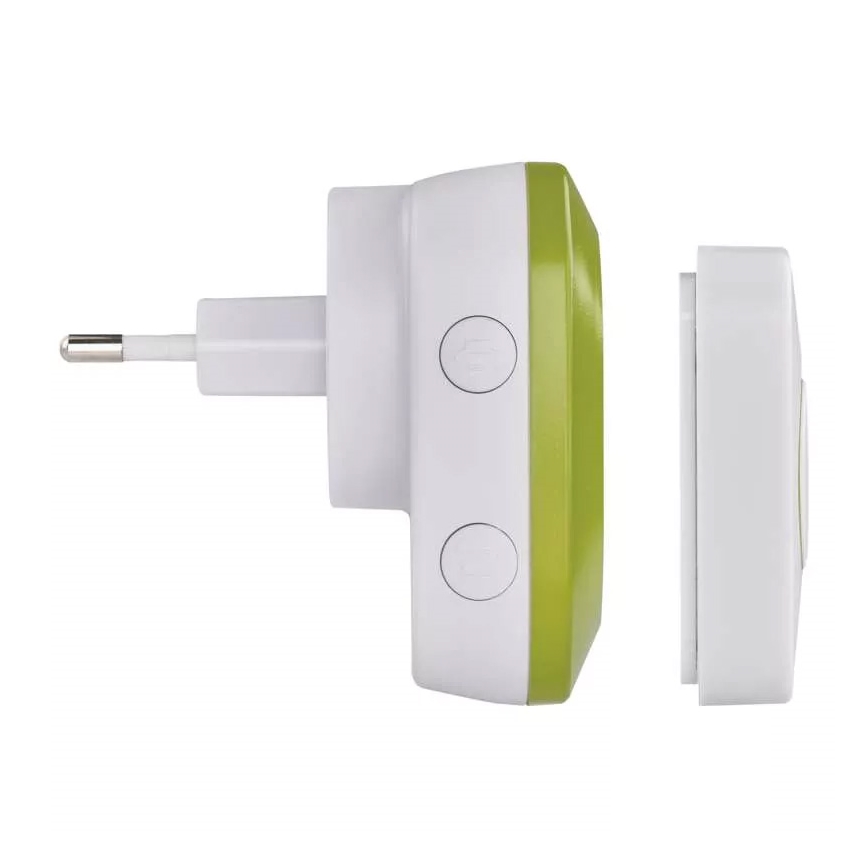 Sonnette sans fil sur prise 230V IP44 verte