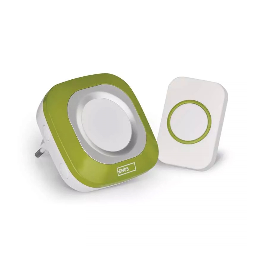 Sonnette sans fil sur prise 230V IP44 verte